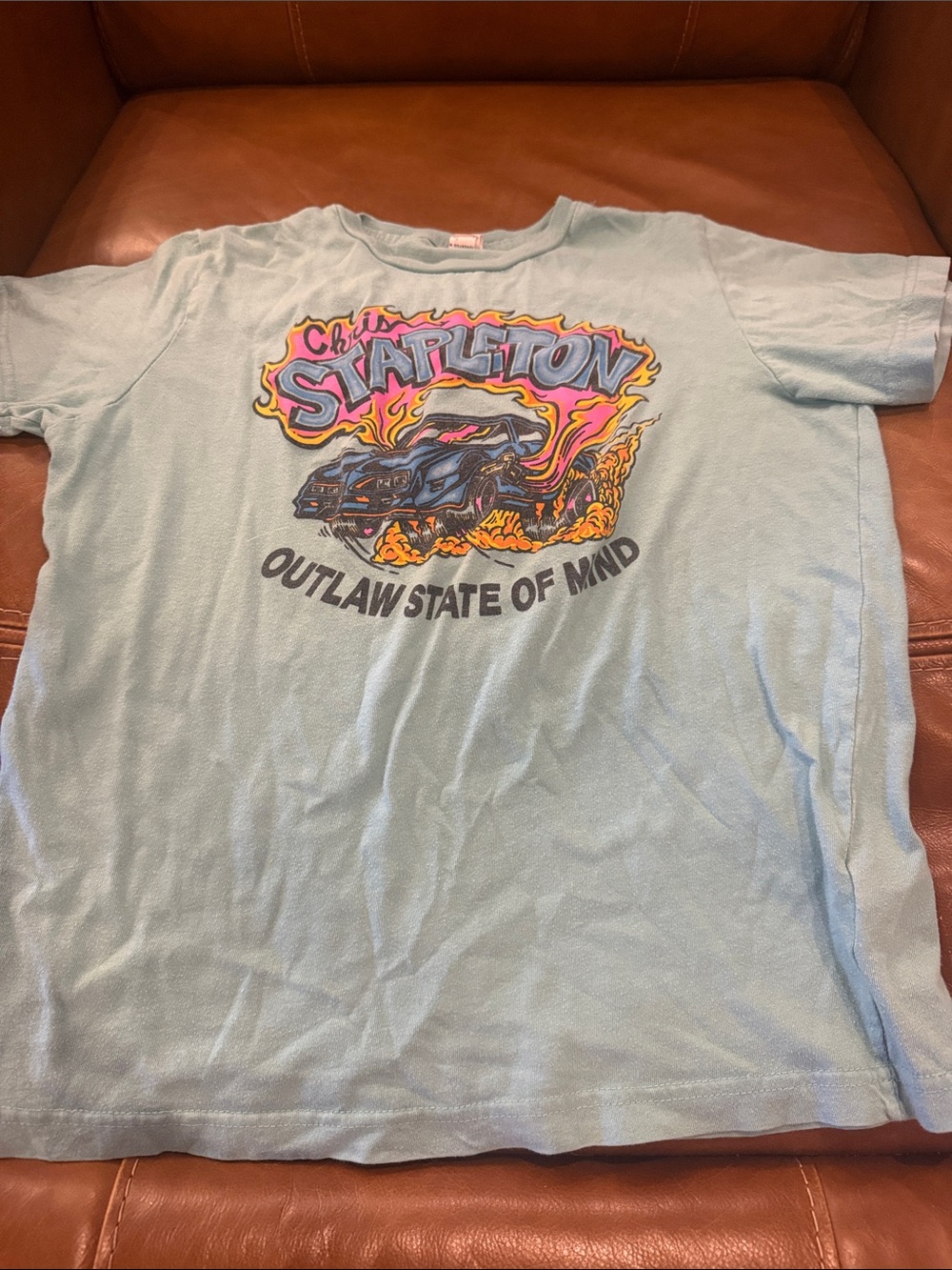 Outlaw State of Mind Graphic Tee - Light Blue